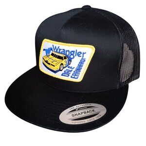 Dale Earnhardt Wrangler #3 Snapback Trucker Hat By Yupoong Black Mesh NEW NWT